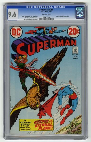 SUPERMAN #260 CGC 9.6 D.C. COMICS 1/73.           