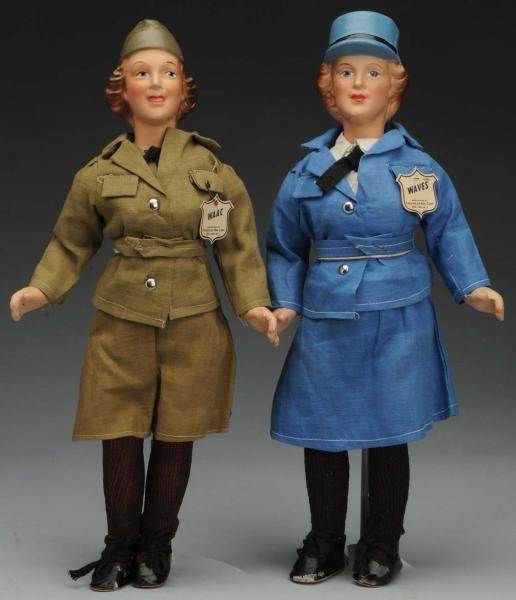 LOT OF 2 COMPOSITION MILITARY DOLLS.              