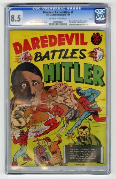 DAREDEVIL BATTLES HITLER #1 CGC 8.5.              