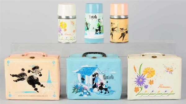 LOT OF 3: VINYL DOG-RELATED & CUTESY LUNCH BOXES. 