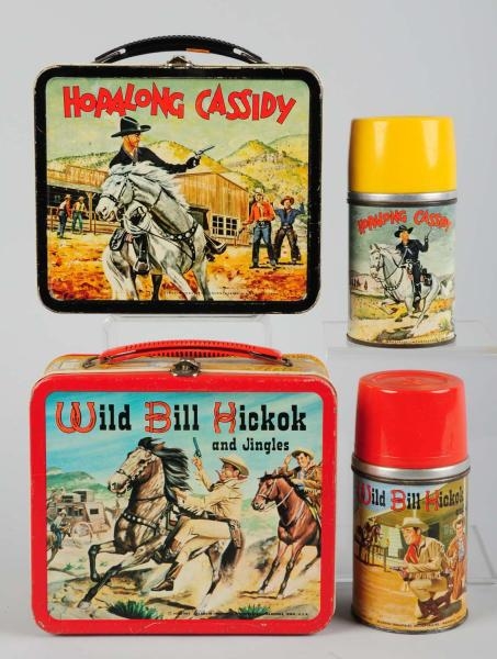 LOT OF 2: TIN LITHO WESTERN LUNCH BOXES.          