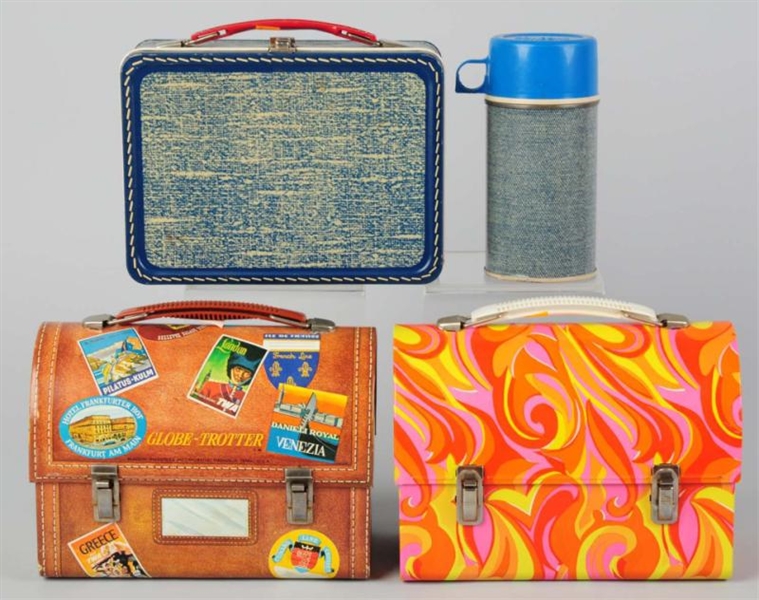 LOT OF 3: TIN LITHO VINTAGE LUNCH BOXES.          