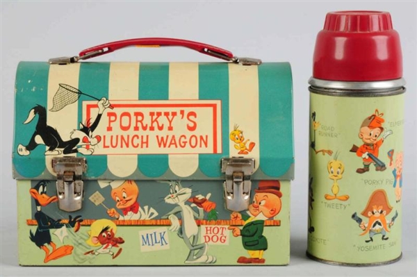 TIN LITHO PORKYS DOME LUNCH BOX.                 