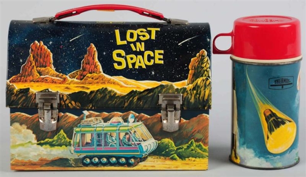 TIN LITHO LOST IN SPACE CHARACTER DOME LUNCH BOX. 