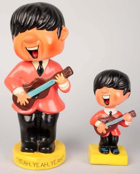 LOT OF 2: BEATLES-INSPIRED GUITAR PLAYING NODDERS 