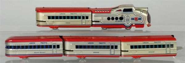 TIN MARX UNION PACIFIC WIND-UP TRAIN SET.         