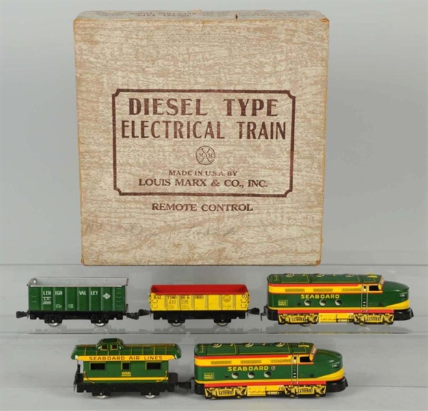 TIN MARX NO. 8650 SEABOARD FREIGHT TRAIN SET.     