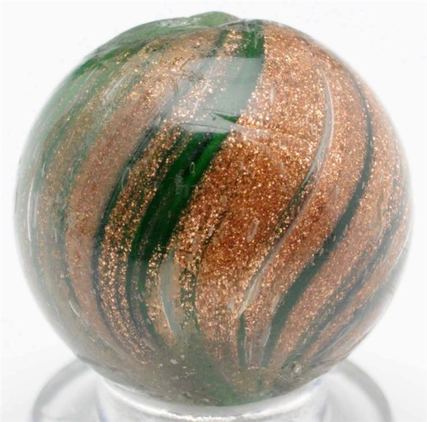 GREEN GLASS LUTZ MARBLE.                          