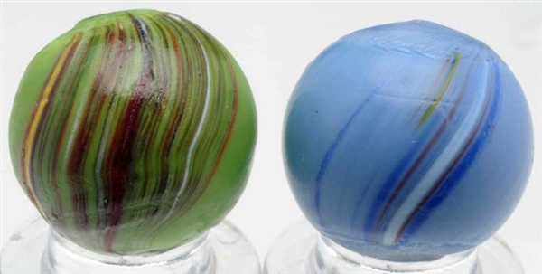 LOT OF 2: BANDED OPAQUE MARBLES.                  