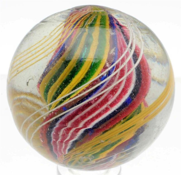 LARGE MULTICOLORED DIVIDED CORE SWIRL MARBLE.     