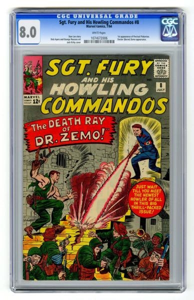 SGT. FURY AND HIS HOWLING COMMANDOS #8 CGC 8.0.   