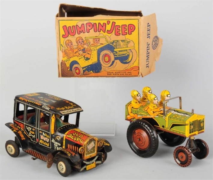 LOT OF 2: TIN LITHO MARX AUTOMOBILE TOYS.         