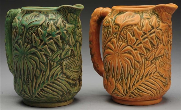 PAIR OF WELLER MARVO POTTERY PITCHERS.            