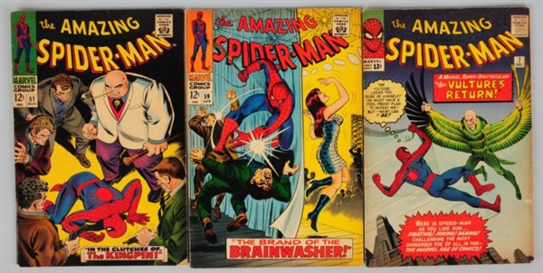 LOT OF 3: SILVER AGE SPIDER-MAN COMIC BOOKS.      