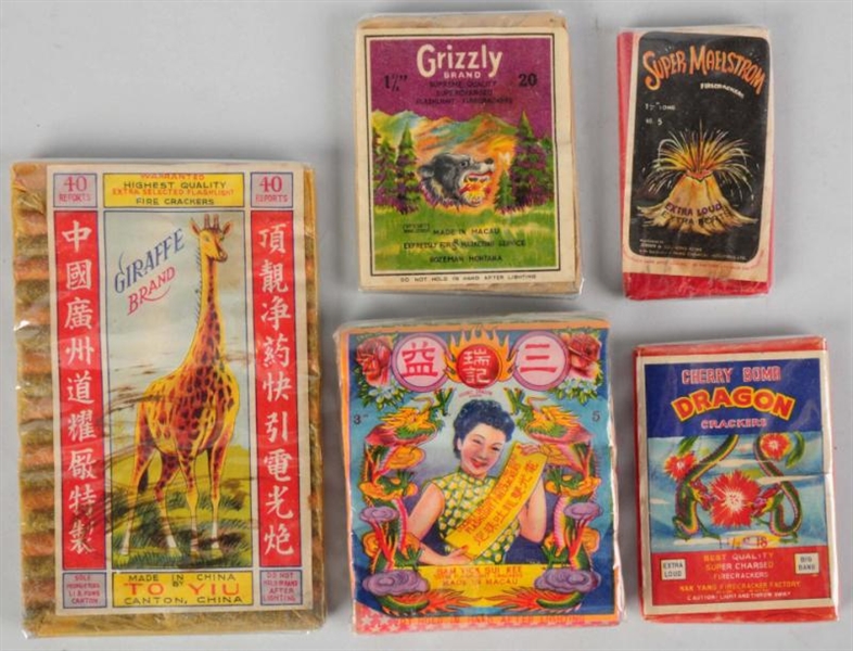 LOT OF 5: FIRECRACKER PACKS.                      