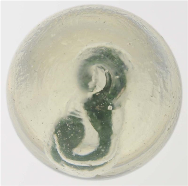 PAINTED GREEN NUMBER 3 SULPHIDE MARBLE.           