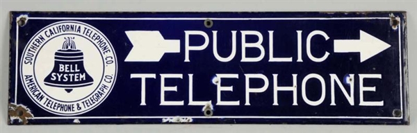 DOUBLE-SIDED PUBLIC TELEPHONE SIGN.               