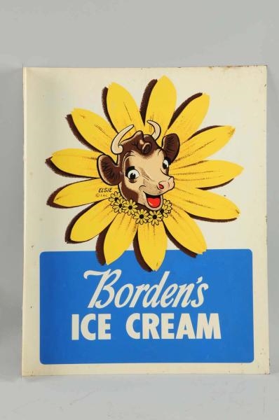 1950S-60S BORDENS ICE CREAM TIN FLANGE SIGN.     