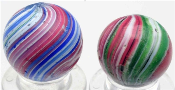LOT OF 2: 360° INDIAN UNCASED ONIONSKIN MARBLES.  