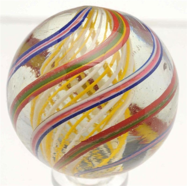 LARGE YELLOW & WHITE SWIRL MARBLE.                