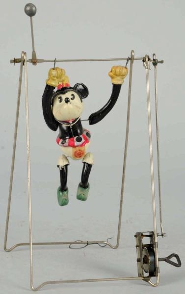 CELLULOID MINNIE MOUSE ACROBAT WIND-UP TOY.       