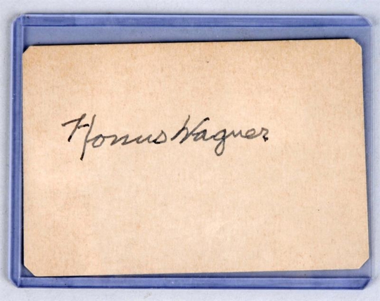 VINTAGE HONAS WAGNER SIGNATURE ON CARD.           