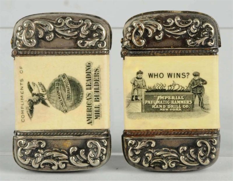 LOT OF 2: ADVERTISING MATCH SAFES.                