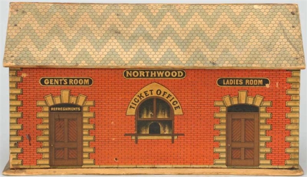 EARLY PAPER ON WOOD RAILWAY STATION.              