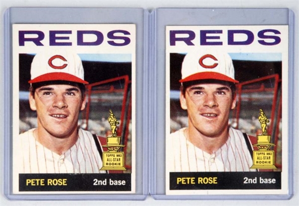 LOT OF 2: TOPPS 1964 PETE ROSE BASEBALL CARDS.    