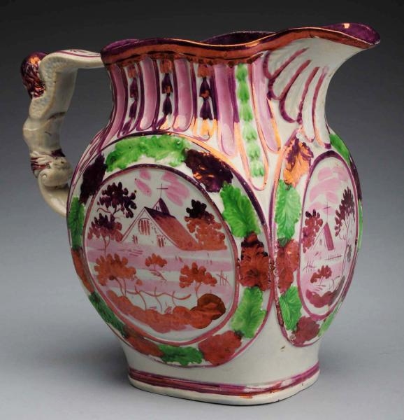 EARLY 19TH CENTURY PEARLWARE WATER PITCHER.       