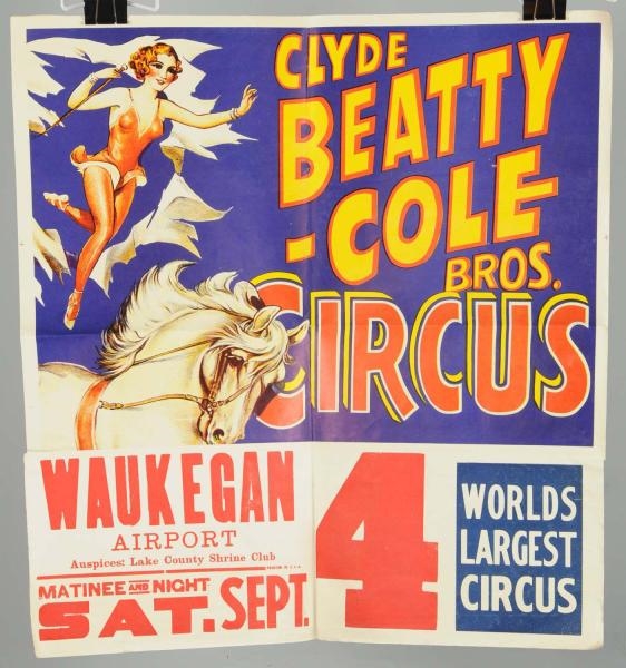 LOT OF 5: LARGE ASSORTED CIRCUS POSTERS.          