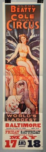 LOT OF 8: LARGE ASSORTED CIRCUS POSTERS.          