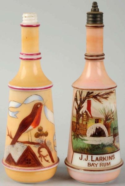 LOT OF 2: PAINTED TONIC BOTTLES.                  