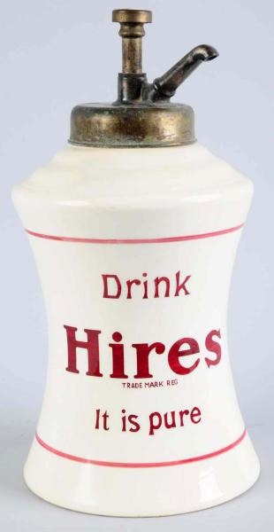 HIRES ROOT BEER CERAMIC HOURGLASS SYRUP DISPENSER 