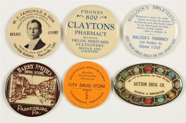 LOT OF 6: DRUG STORE POCKET MIRRORS.              