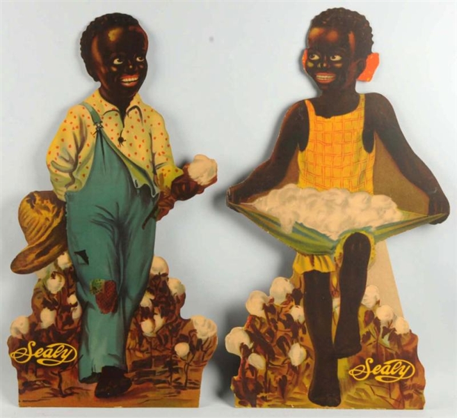 SEALY CARDBOARD CUTOUTS OF YOUNG BLACK PICKERS.   