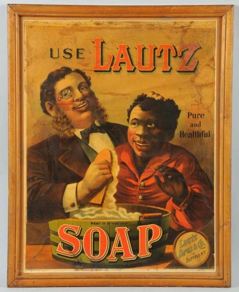 1880S-90S LAUTZ SOAP PAPER POSTER.                