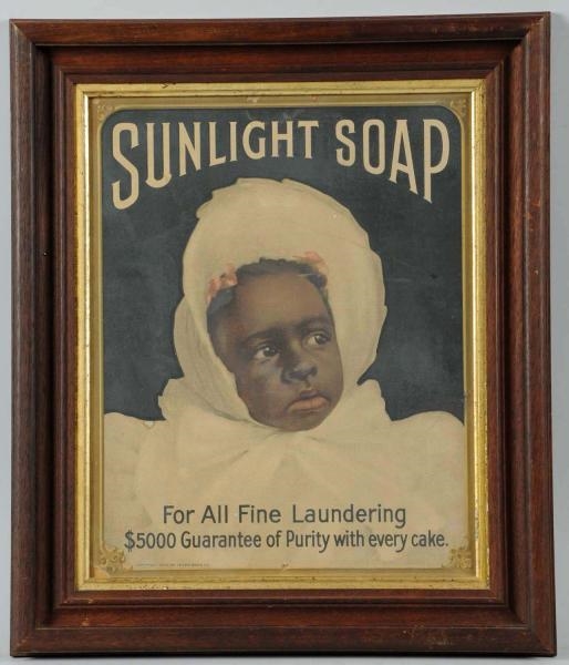 1902 SUNLIGHT SOAP LIGHT CARDBOARD SIGN.          