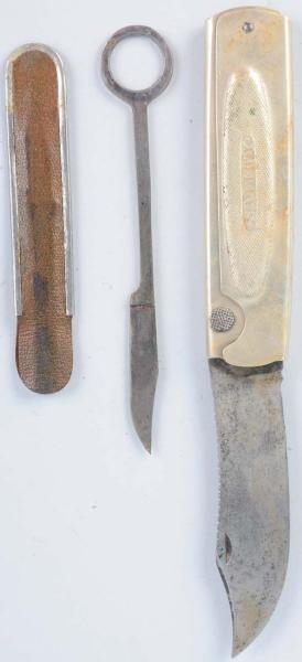 LOT OF 2: MARBLES GLADSTONE & M.S.A. CO. KNIVES.  