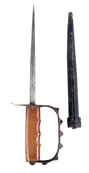 U.S. L.F. & C. 6-KNOBBED GUARD TRENCH KNIFE.      