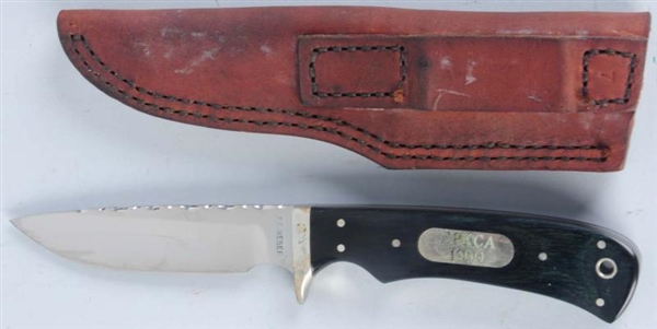 F.E. WEBER WORKED BACK CLIP POINT BLADE KNIFE.    