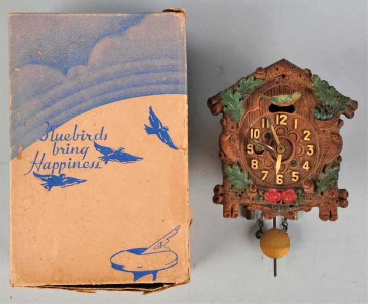 KEEBLER BLUEBIRD CUCKOO CLOCK IN BOX.             