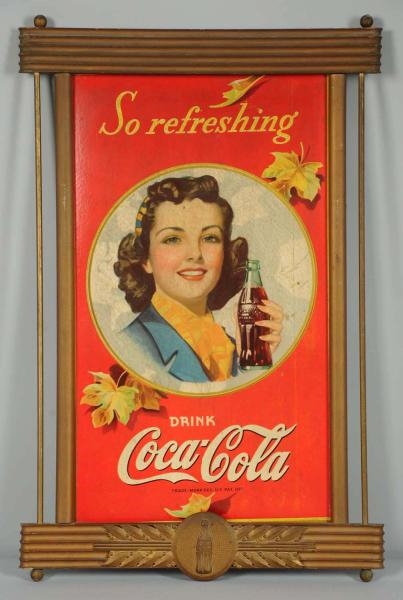 1941 COCA-COLA SMALL VERTICAL POSTER & KAY FRAME. 