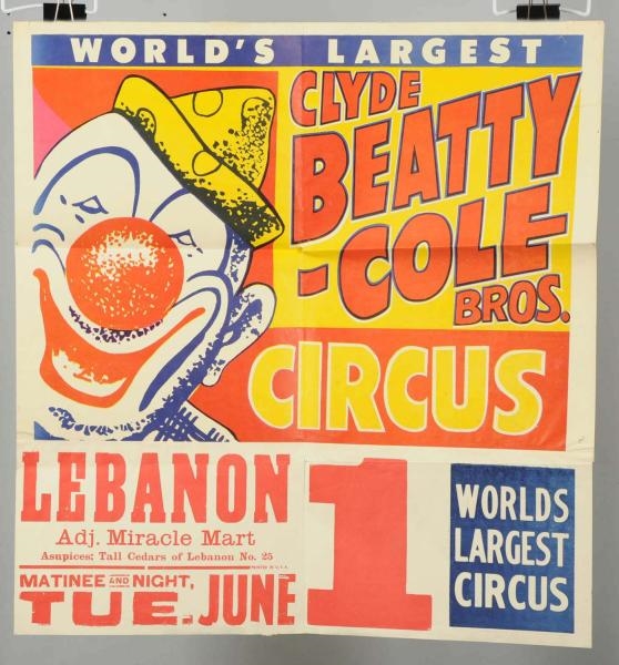 LOT OF 4: ASSORTED CIRCUS POSTERS.                