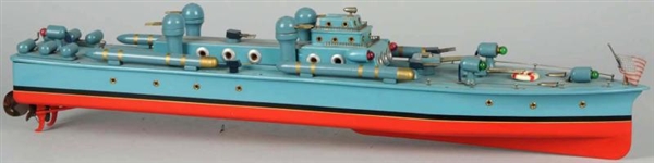 WOODEN BATTERY-OPERATED GUN BOAT.                 
