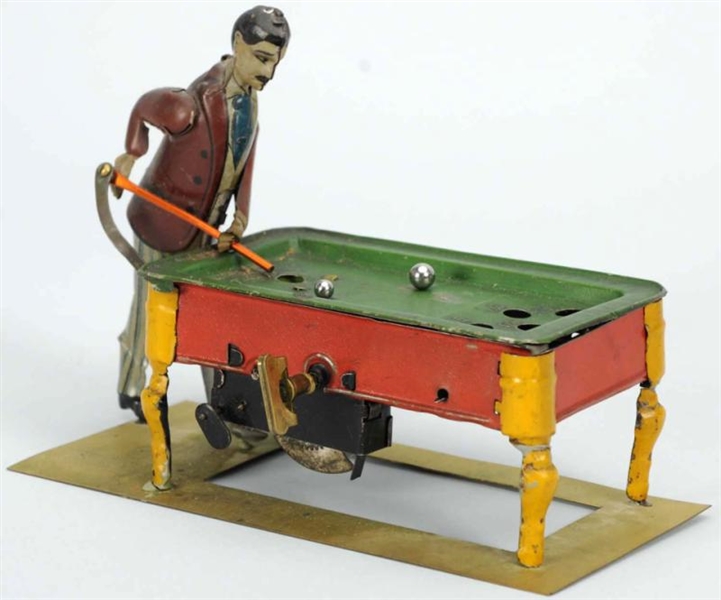 TIN LITHO POOL PLAYER WIND-UP TOY.                