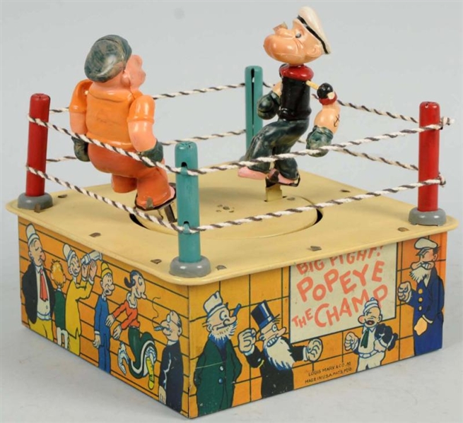 TIN MARX POPEYE THE CHAMP BOXING WIND-UP TOY.     