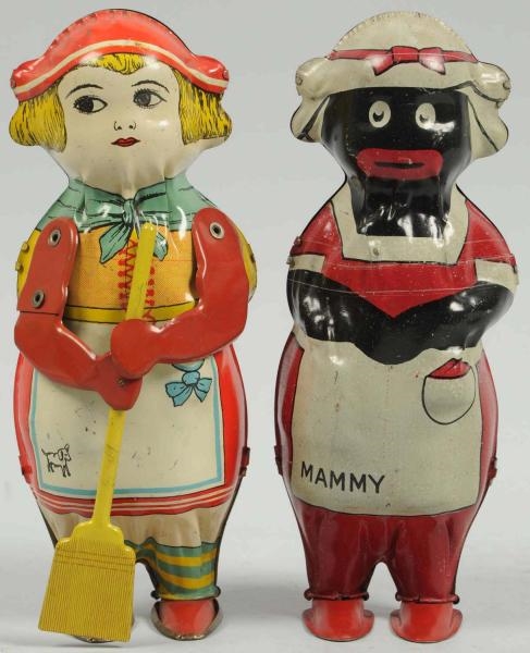 LOT OF 2: TIN LINDSTROM WALKING WIND-UP TOYS.     