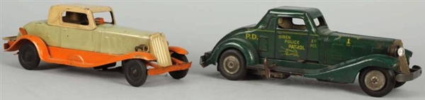LOT OF 2: PRESSED STEEL VEHICLE WIND-UP TOYS.     