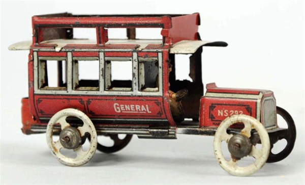 TIN LITHO GENERAL BUS PENNY TOY.                  